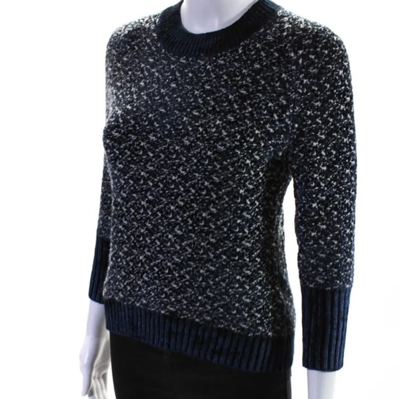 PHILLIP LIM velour sweater navy white rare soft - Picture 6 of 8